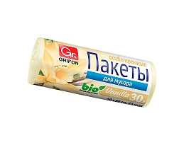 Мешки для мусора 30 л, ароматизированные, Ваниль, бежевые, в рулоне 20 шт., ПНД, 9 мкм, 560х530 мм, GRIFON Aroma, 101-020 V в Магнитогорске