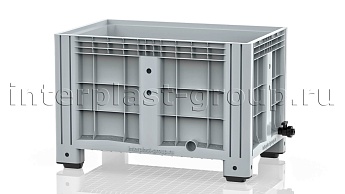 Контейнер iBox сплошной на ножках с краном серый в Магнитогорске