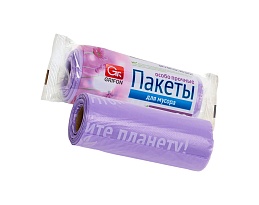 Мешки для мусора 35 л, ароматизированные, сиреневые, в рулоне 20 шт., ПНД, 12 мкм, 560х530 мм, GRIFON Полевые Цветы, 100-034 в Магнитогорске