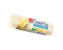 Мешки для мусора 60 л, ароматизированные, Ваниль, бежевые, в рулоне 20 шт., ПНД, 9 мкм, 650х550 мм, GRIFON Aroma, 101-023 V в Магнитогорске