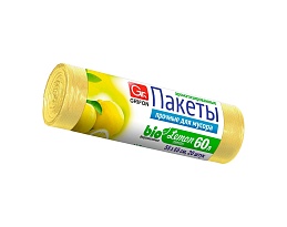 Мешки для мусора 60 л, ароматизированные, Лимон, желтые, в рулоне 20 шт., ПНД, 9 мкм, 650х550 мм, GRIFON Aroma, 101-023 Li в Магнитогорске