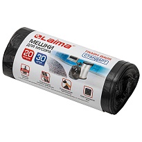 Мешки для мусора 20 л, черные, в рулоне 30 шт., ПНД, 8 мкм, 500х450 мм, LAIMA, 601376 в Магнитогорске