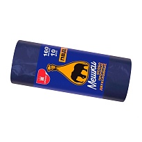 Мешки для мусора 160 л, синие, рулон 10 шт., ПВД, 35 мкм, 1100х900 мм, Уфа Пак, МВ1755 (МВ 160-10ср) в Магнитогорске