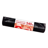 Мешки для мусора 240 л, черные, в рулоне 10 шт., ПВД 100 мкм, 1350х900 мм, Концепция Быта, 603887 в Магнитогорске