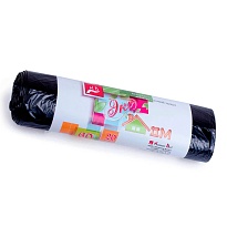 Мешки для мусора 60 л, черные, в рулоне 20 шт., ПНД, 7 мкм, 700х600 мм, Концепция Быта ЭкоДом, 601349 в Магнитогорске