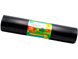 Мешки для мусора 280 л, ароматизированные, черные, в рулоне 10 шт., ПВД 110 мкм, 1400х930 мм, Добрыня, Dob28010black в Магнитогорске