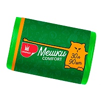Мешки для мусора 30 л, зеленые, в рулоне 90 шт., ПНД, 6 мкм, 560х480 мм, Comfort, М4268 в Магнитогорске