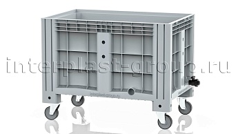 Контейнер iBox сплошной на колесах с краном серый в Магнитогорске