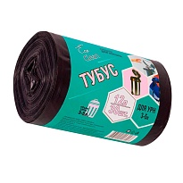 Мешки для мусора 12 л, черные, в рулоне 30 шт., ПНД, 6 мкм, 550х320 мм, Концепция Быта Tubus, 604936 в Магнитогорске