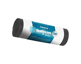 Мешки для мусора 120 л, черные, в рулоне 10 шт., ПНД, 14 мкм, 1100х700 мм, SIBIRSKAYA, 101-008 S в Магнитогорске