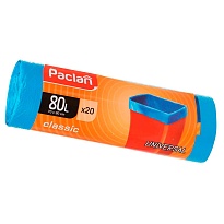 Мешки для мусора 80 л, синие, в рулоне 20 шт., ПНД, 12 мкм, 900х700 мм, PACLAN Classic, 606335 в Магнитогорске