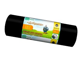 Мешки для мусора 180 л, ароматизированные, черные, в рулоне 10 шт., ПВД, 100 мкм, 1100х930 мм, Добрыня, Dob18010black в Магнитогорске