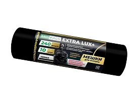 Мешки для мусора 240 л, черные, в рулоне 10 шт., ПВД 60 мкм, 1300х930 мм, EXTRA LUX+, 24010115 в Магнитогорске